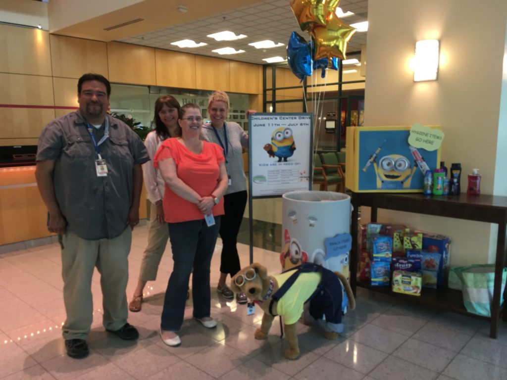 WaferTech employees in front of donation drop site